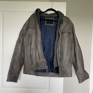 Calvin Klein Gray Bomber Jacket with Matte Finish